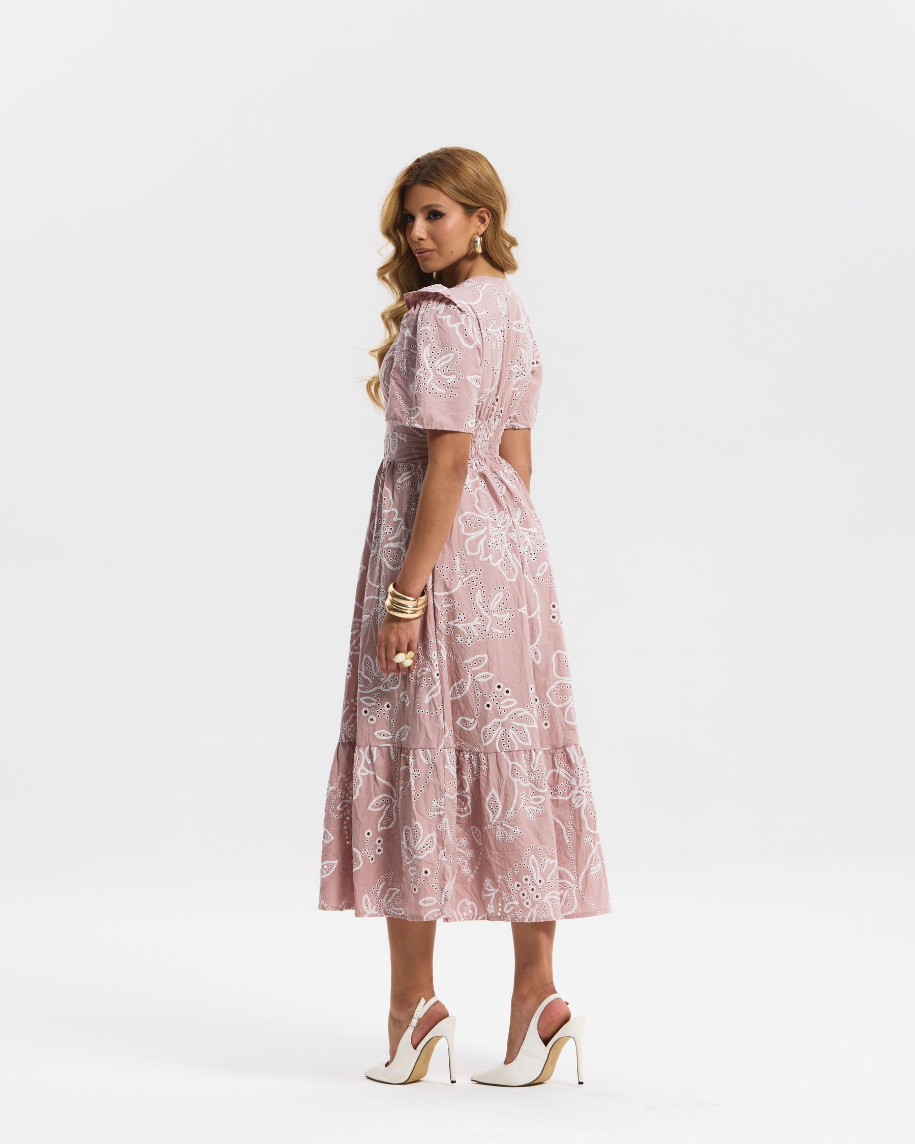 Vestido Longo Tricoline Bordado