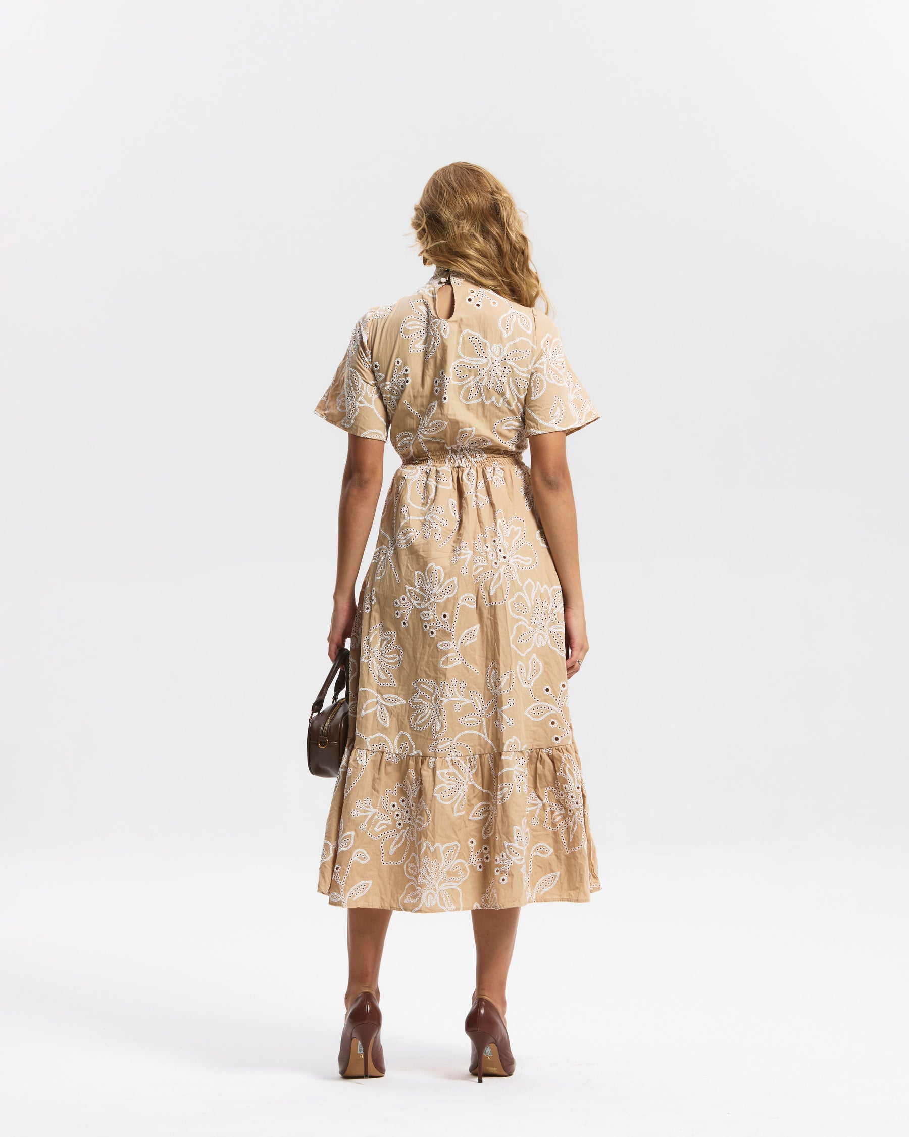 VESTIDO LONGO TRICOLINE BORDADO