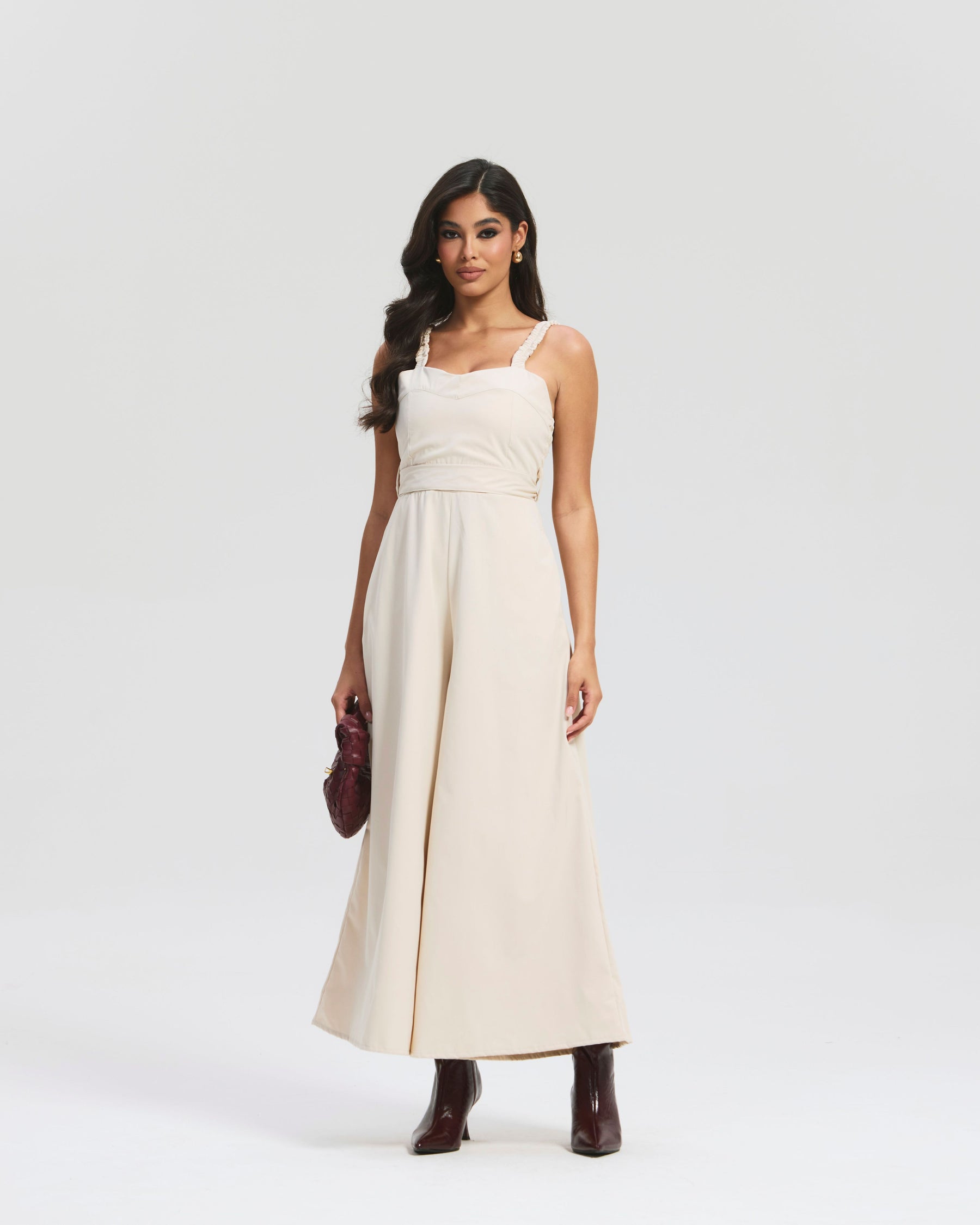 Macacão Longo Alfaiataria Bege
