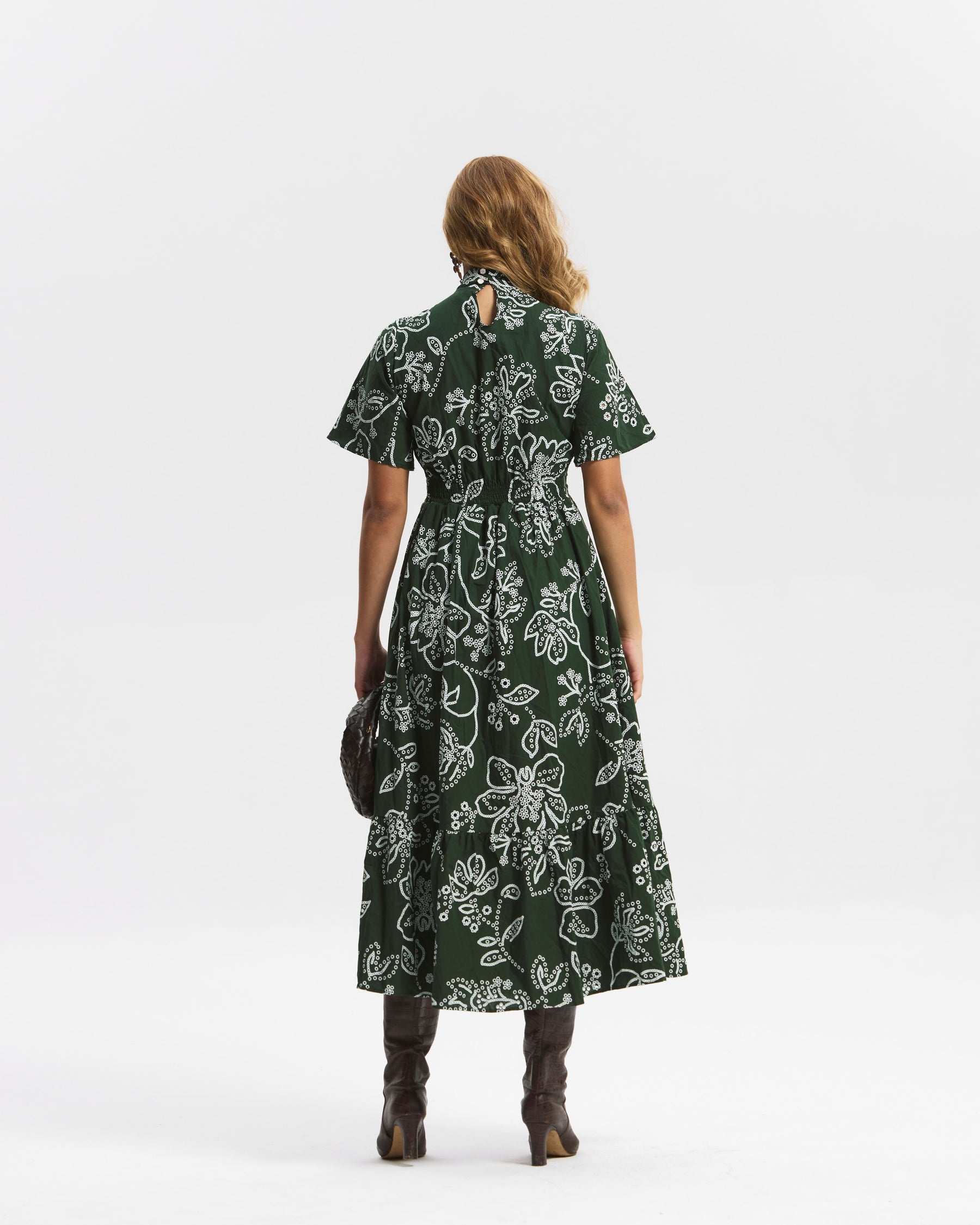 VESTIDO LONGO TRICOLINE BORDADO