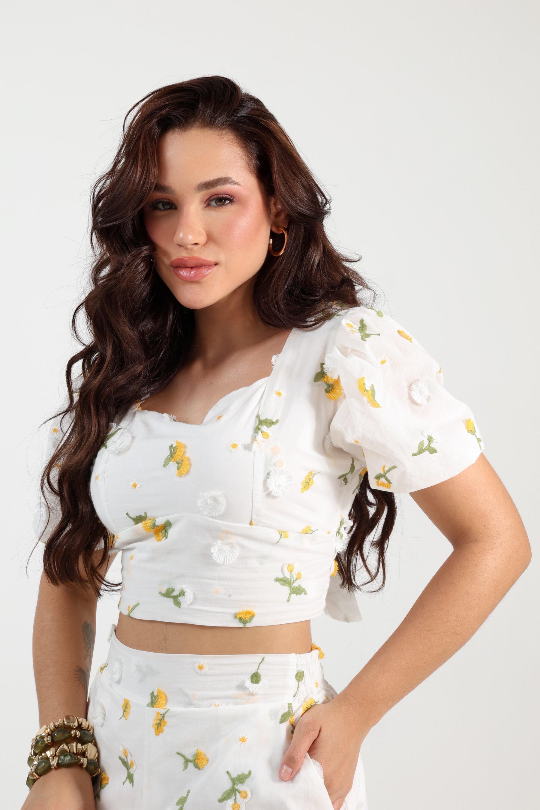 Conjunto Curto Laise Bordado 3D