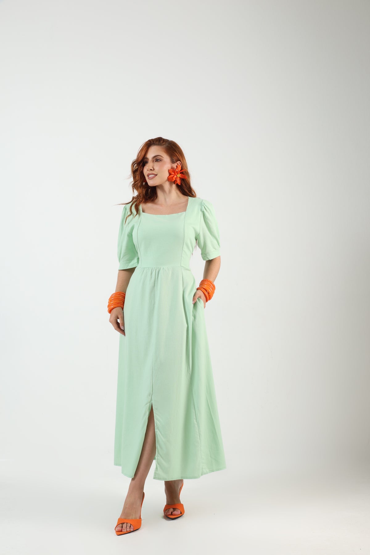 Vestido Longo Linho