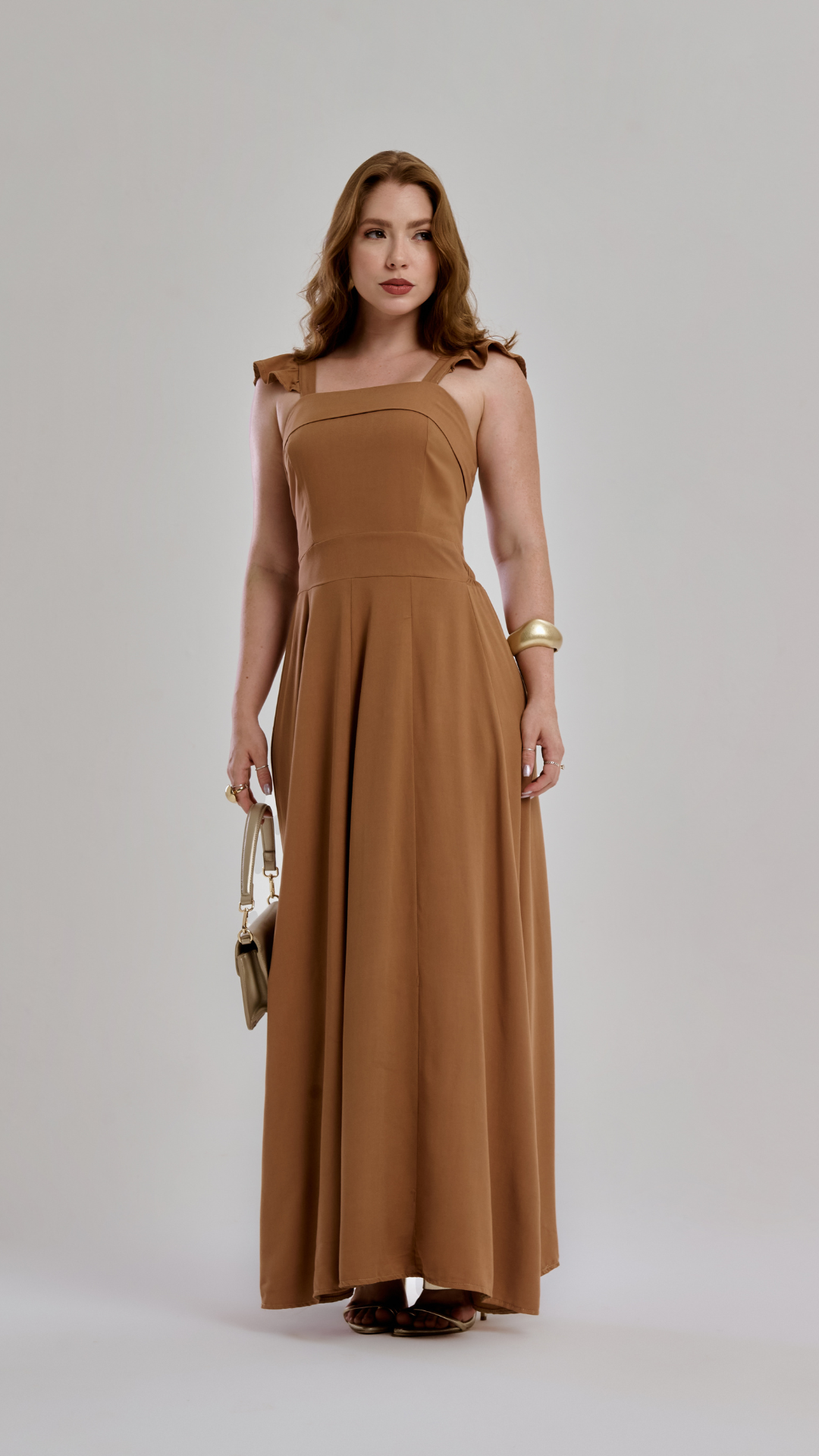 Vestido Longo Viscose Sarja - Sophi's Moda Feminina