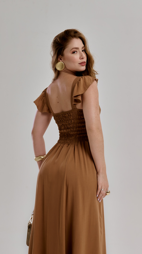 Vestido Longo Viscose Sarja - Sophi's Moda Feminina
