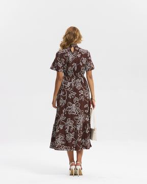 VESTIDO LONGO TRICOLINE BORDADO