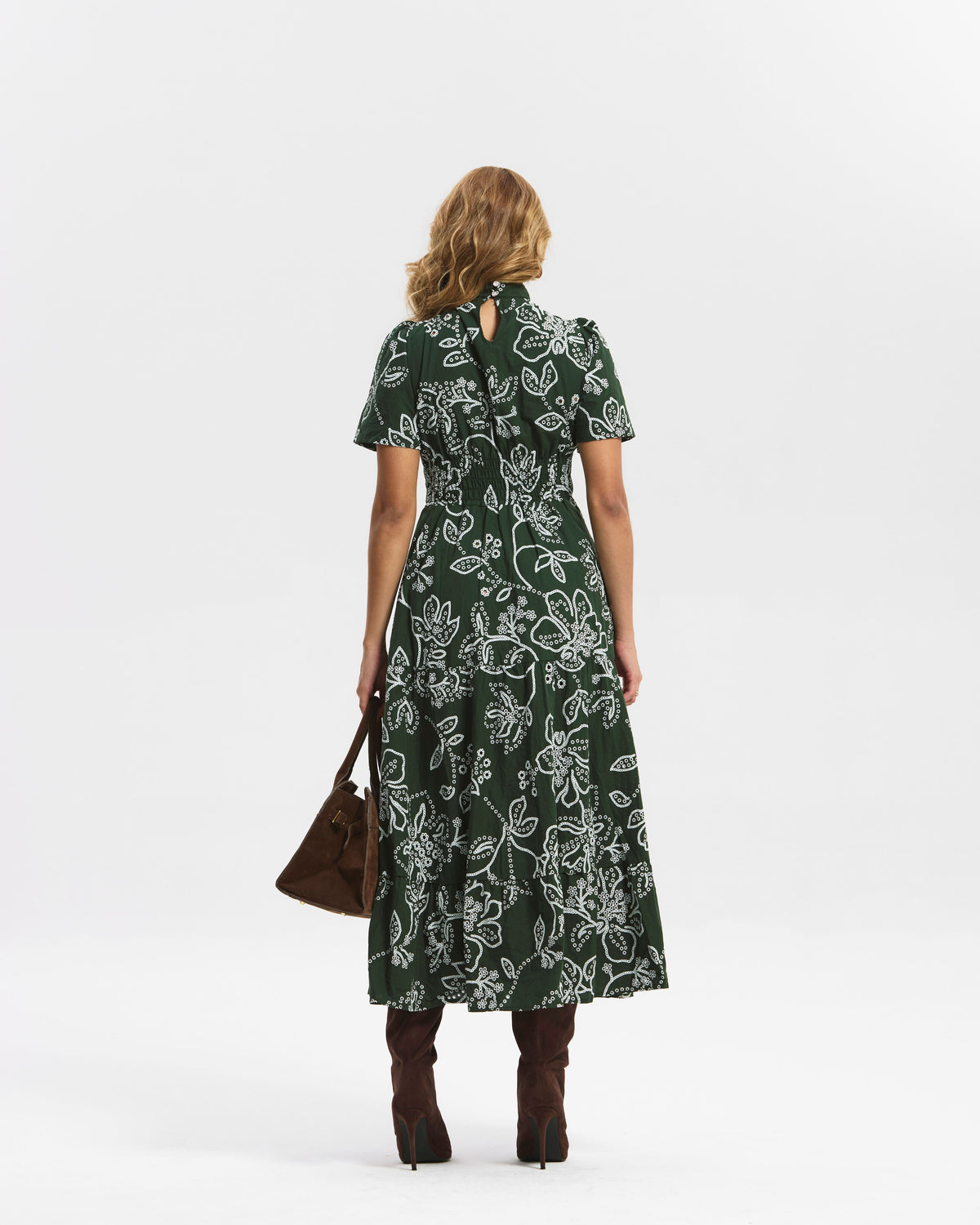 Vestido Longo Tricoline Bordado