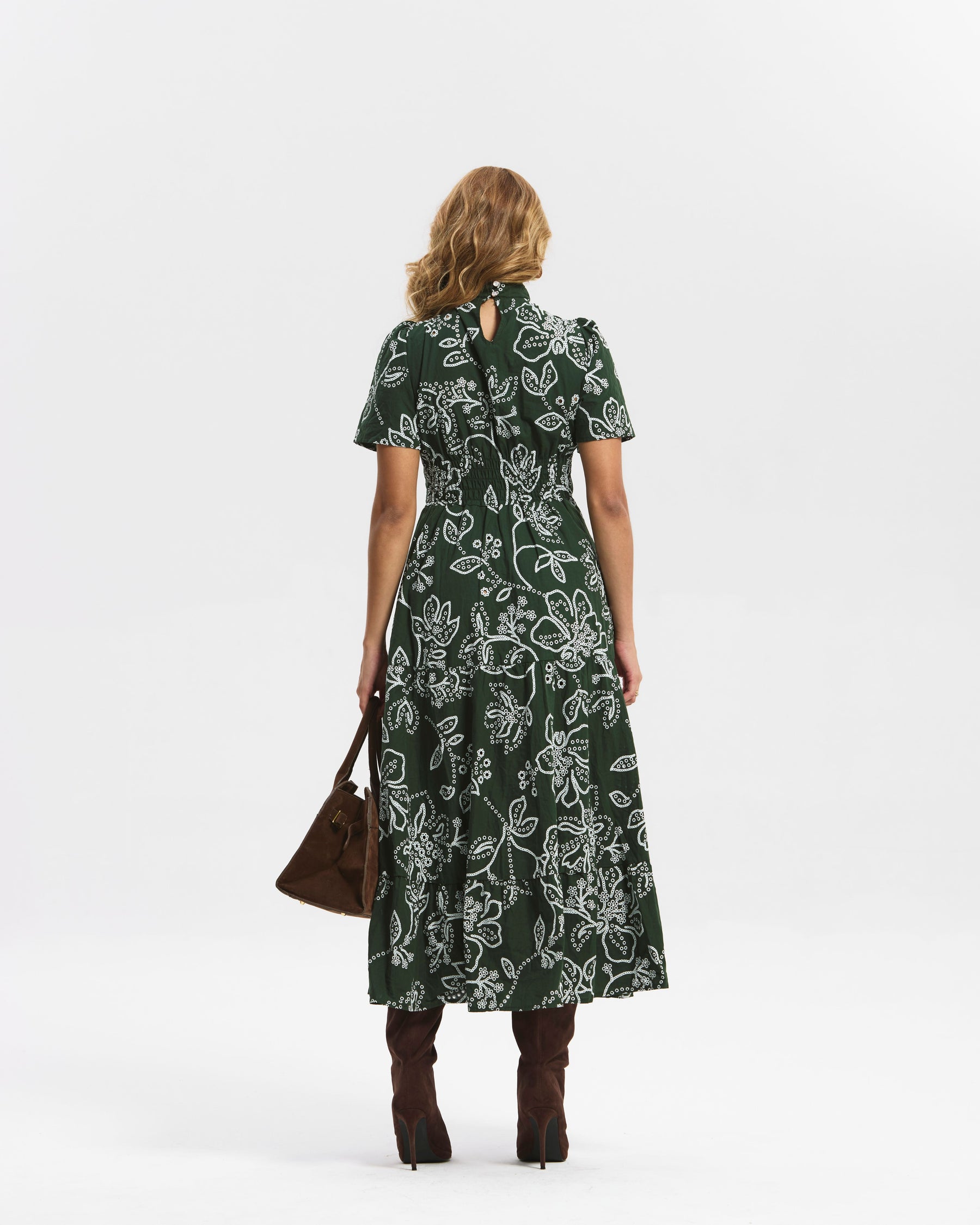 Vestido Longo Tricoline Bordado