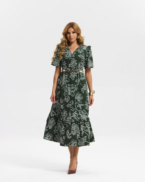 Vestido Longo Tricoline Bordado