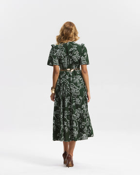 Vestido Longo Tricoline Bordado
