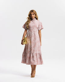 VESTIDO LONGO TRICOLINE BORDADO