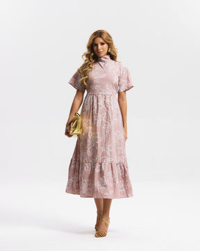 VESTIDO LONGO TRICOLINE BORDADO
