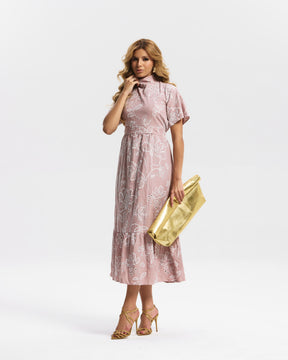 VESTIDO LONGO TRICOLINE BORDADO