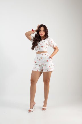 Conjunto Curto  Laise Bordado 3D