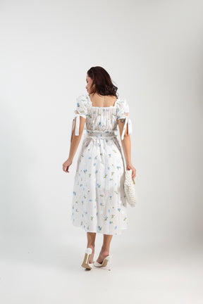 Vestido Midi Laise Bordado 3D