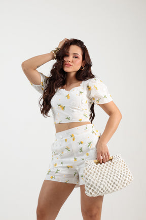 Conjunto Curto  Laise Bordado 3D