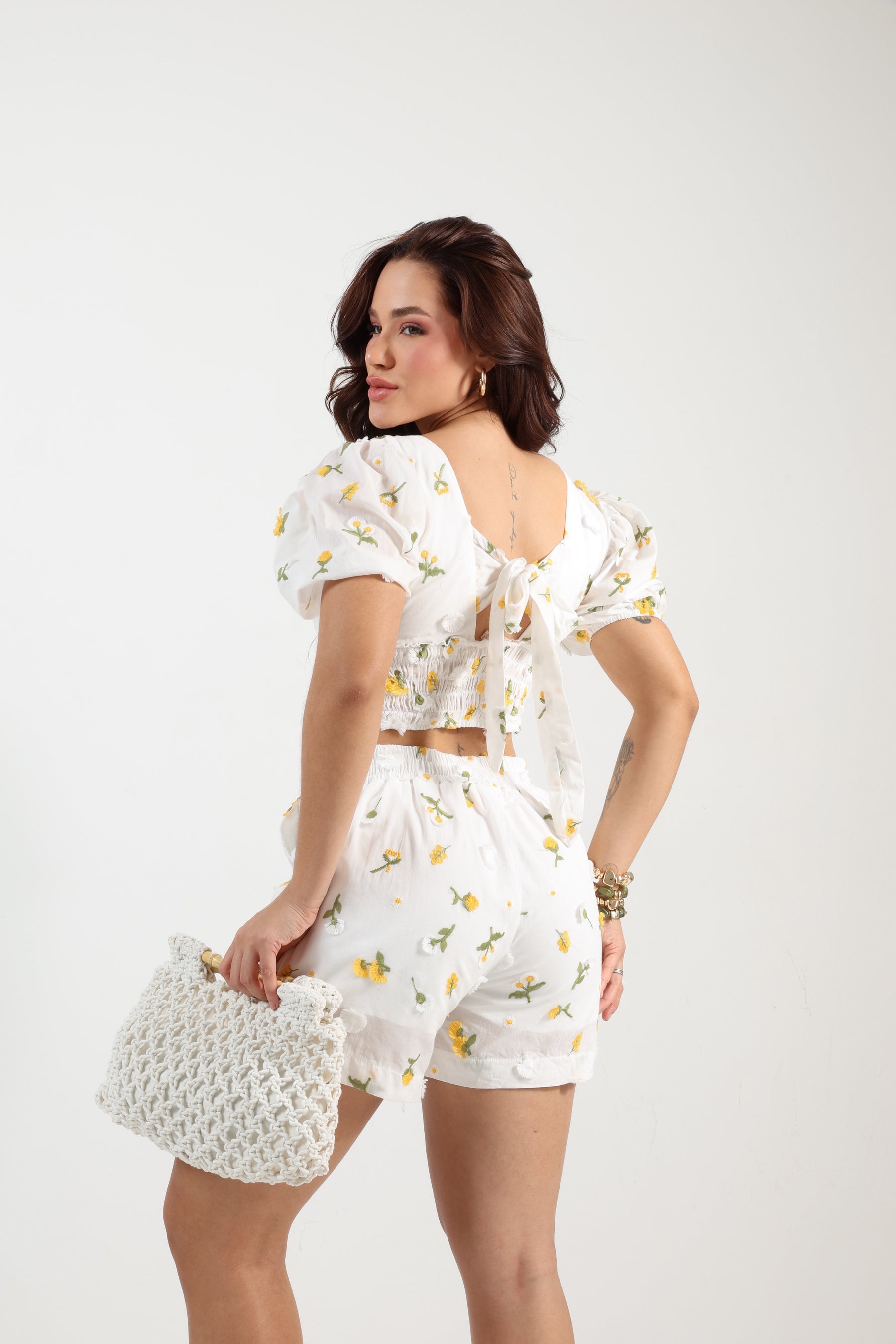 Conjunto Curto  Laise Bordado 3D
