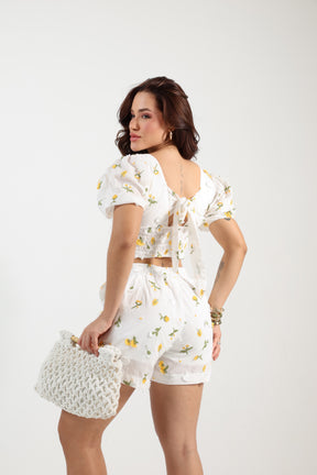Conjunto Curto  Laise Bordado 3D