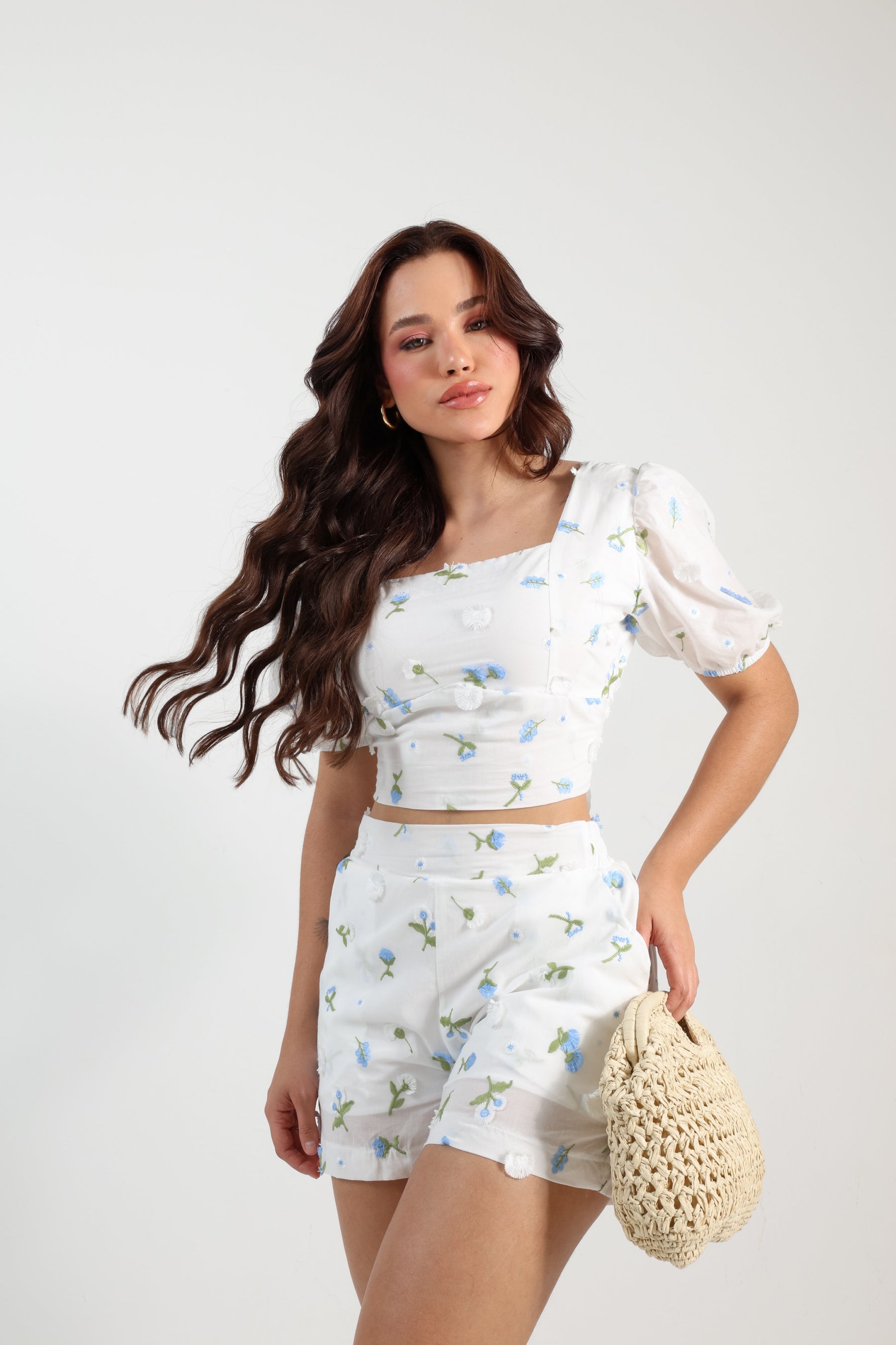 Conjunto Curto  Laise Bordado 3D
