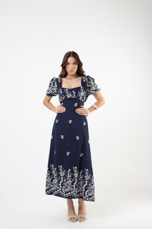 Vestido Longo Viscolinho Bordado