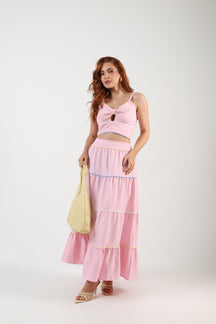 Conjunto Longo Alfaiataria Twill Rosa