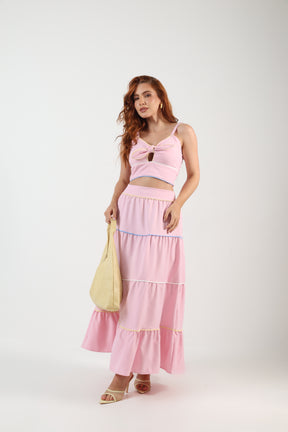 Conjunto Longo Alfaiataria Twill Rosa