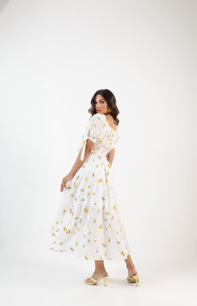 Vestido Midi Laise Bordado 3D