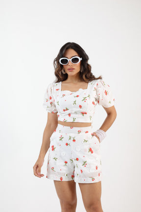 Conjunto Curto  Laise Bordado 3D