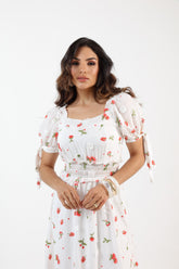 Vestido Midi Laise Bordado 3D
