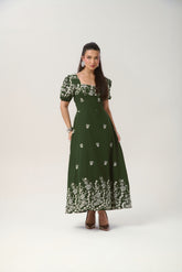 Vestido Longo Viscolinho Bordado